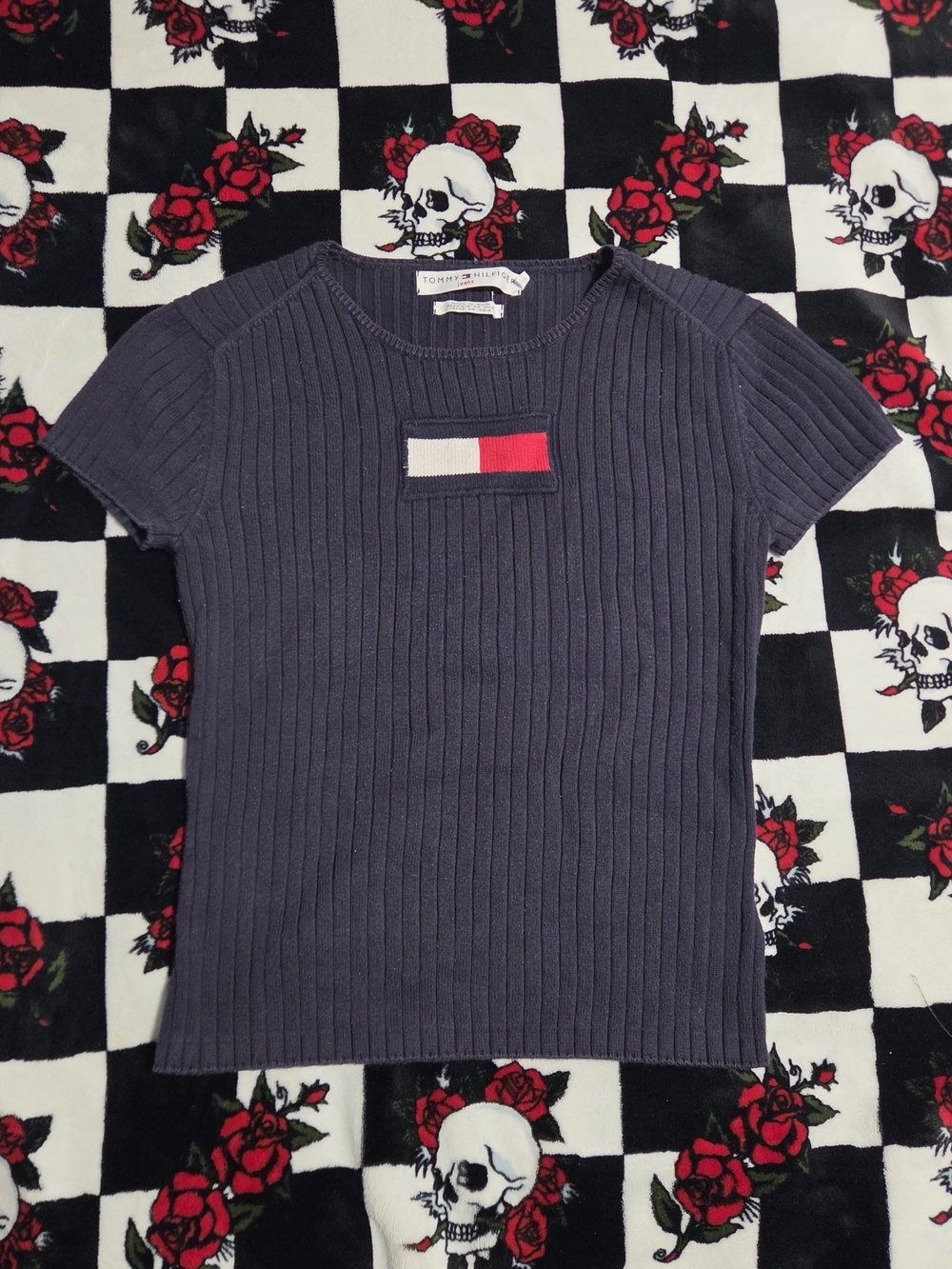 Tommy Jeans Ribbed Knit Short Sleeve Baby Tee